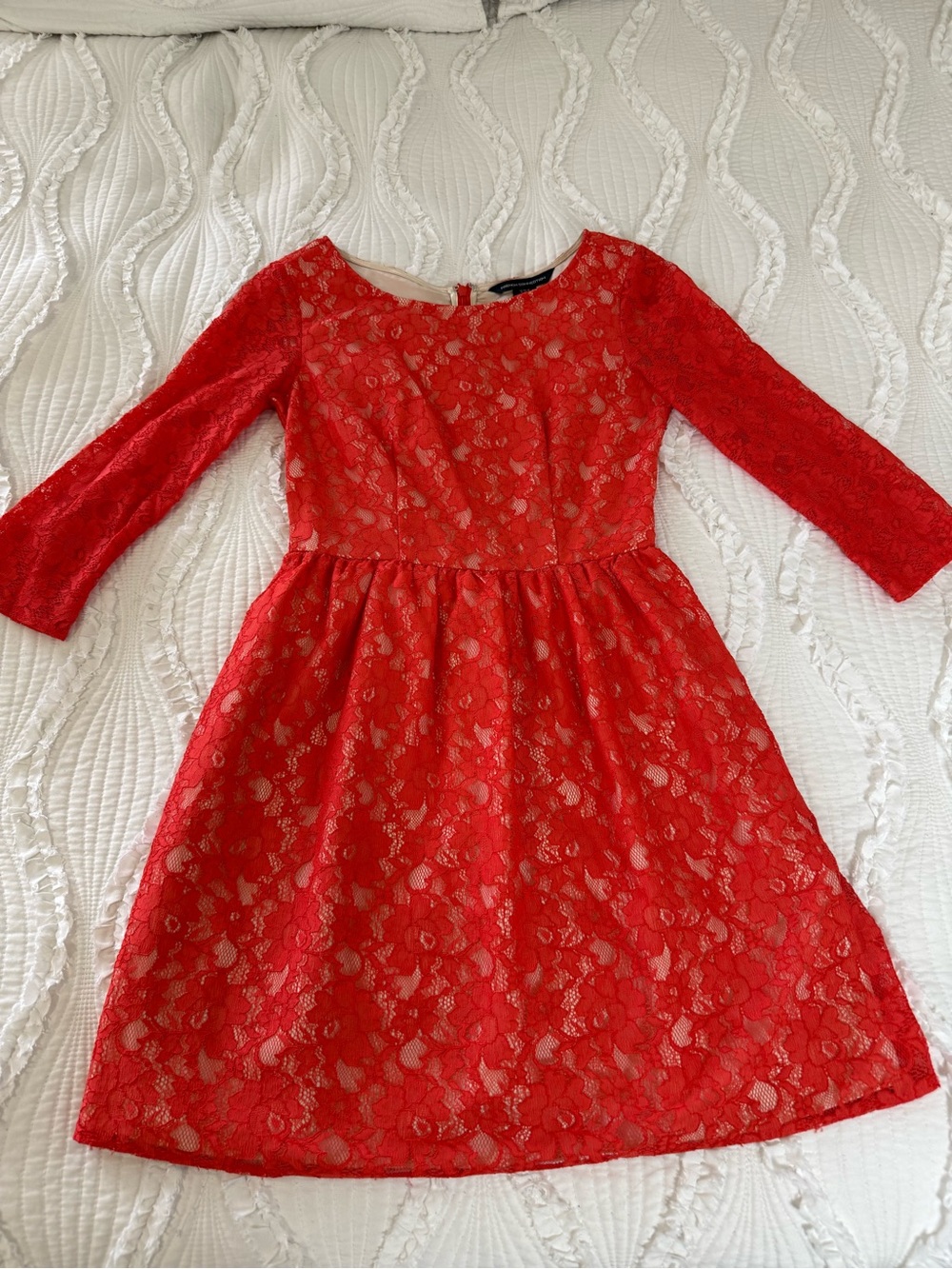 Women's Orange Lace A-Line Formal Dress